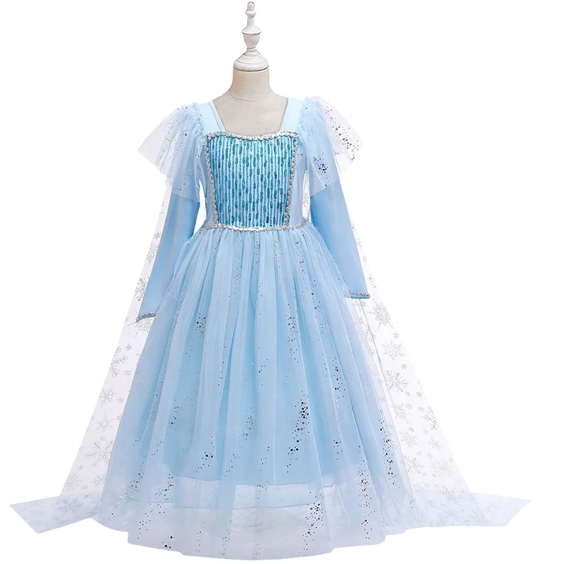 Elegant New Style Fairy Applique Luminous Party Dresses Baby Girls Cosplay Elsa Queen Wedding Frock Ruffles Tiered Decoration