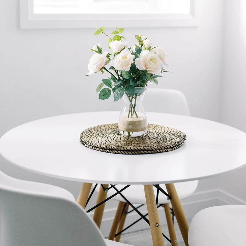 Wholesale Customizable Size Wooden Dining Table Dining Room Home Kitchen Restaurant Round Circle Coffee Table