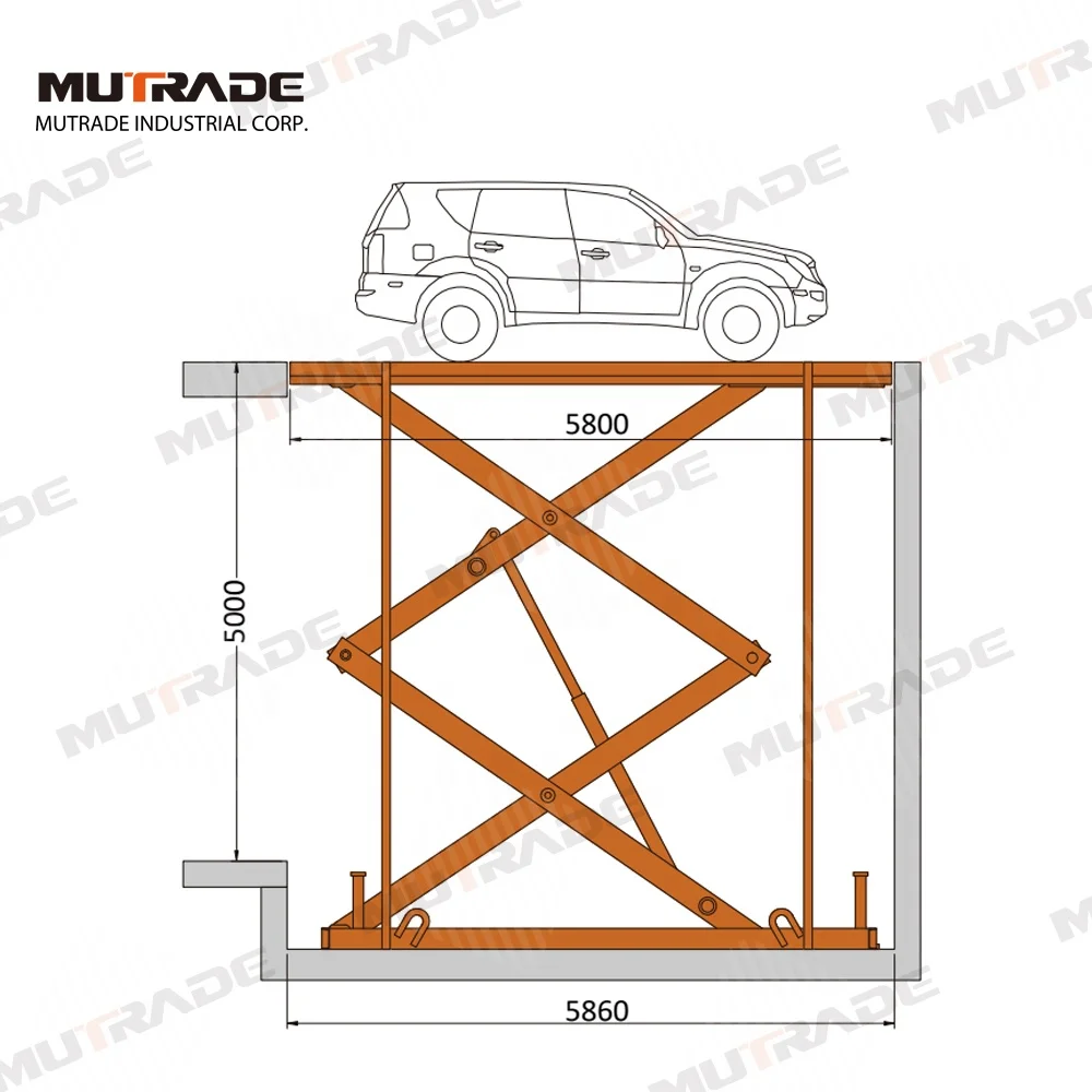 Hydraulic Car Lifting Platform Floor to Floor Home Elevator Scissor Car Lift