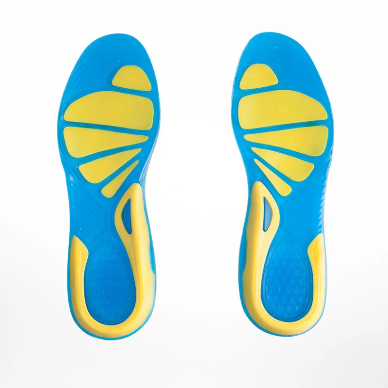 Shock absorbent sports gel insole soft sports elastic thick double color  comfort cushion sport insoles