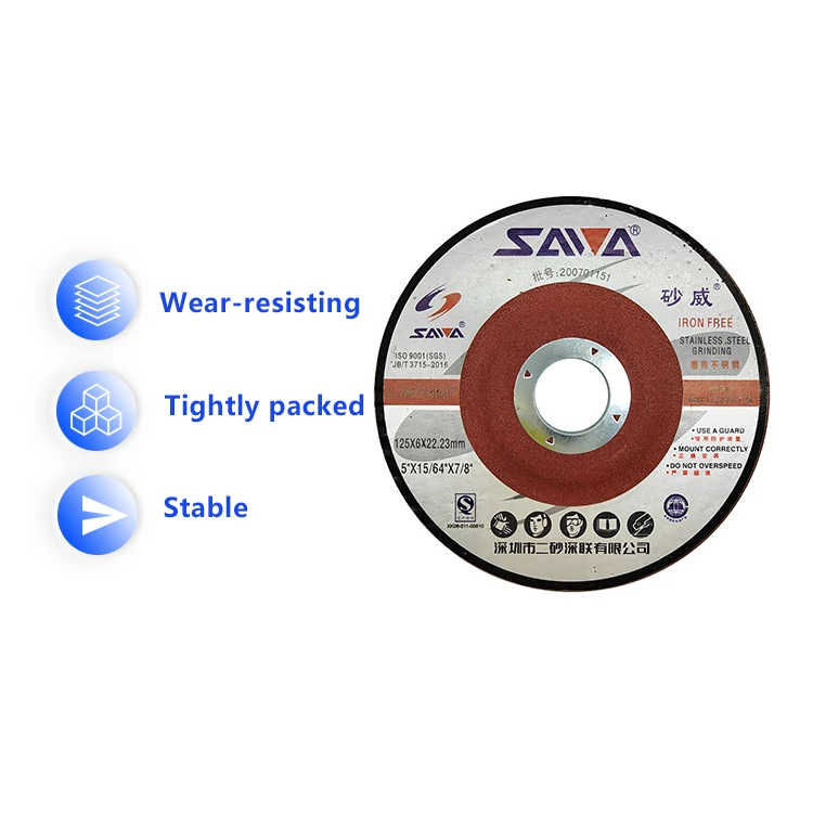 Wheel Manufacturer 125x6x22.23mm Alumina-Zirconia Polish Disc Abrasive Wheel For Metal