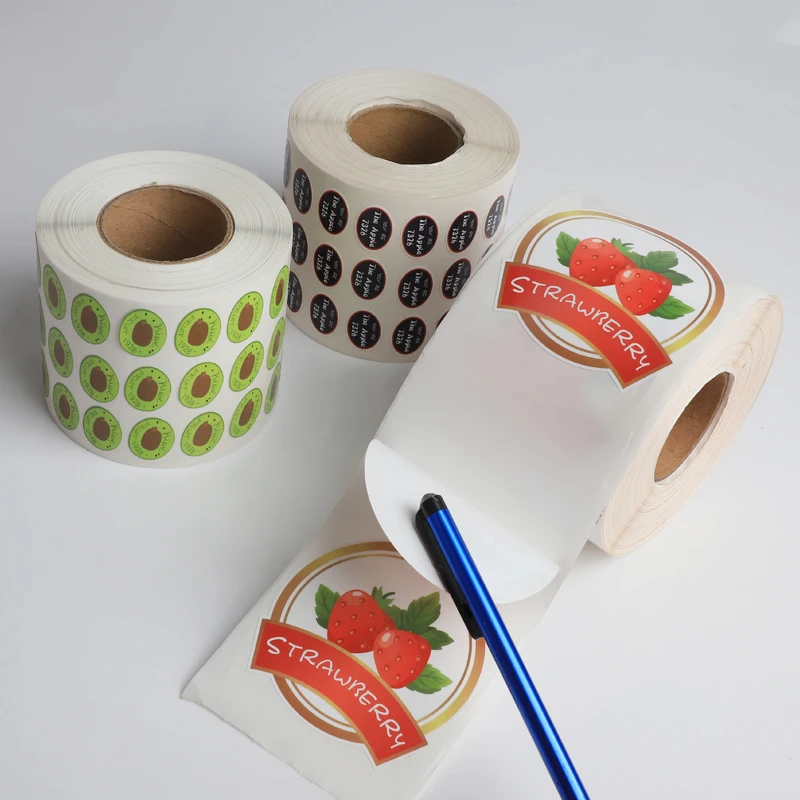Custom Round Labels Stickers Waterproof Stickers Die Cut Packaging Labels In Rolls Fruit Wine Sticker Packaging Labels