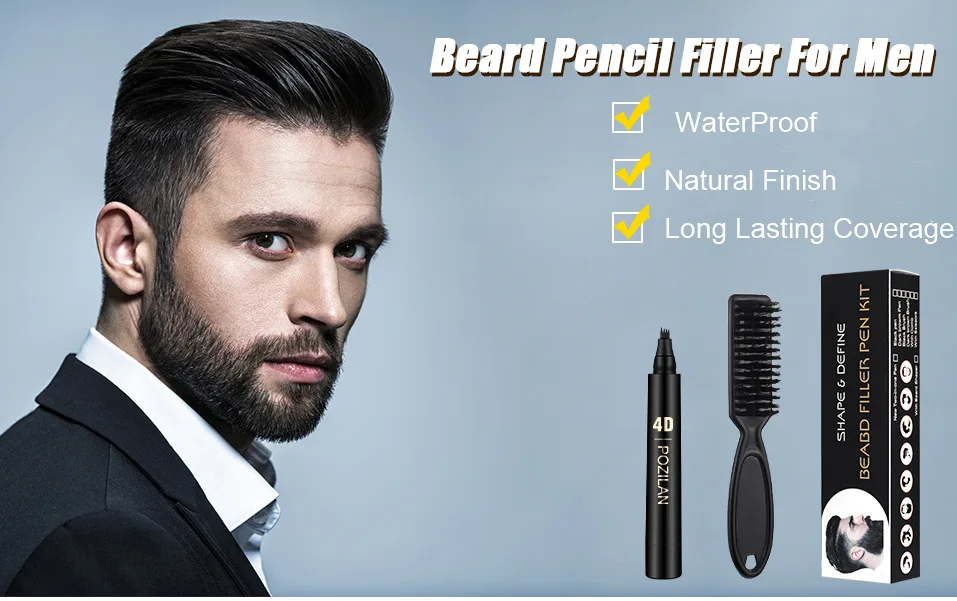 Beard Pencil Filler for Men Waterproof Beard Filling Pen