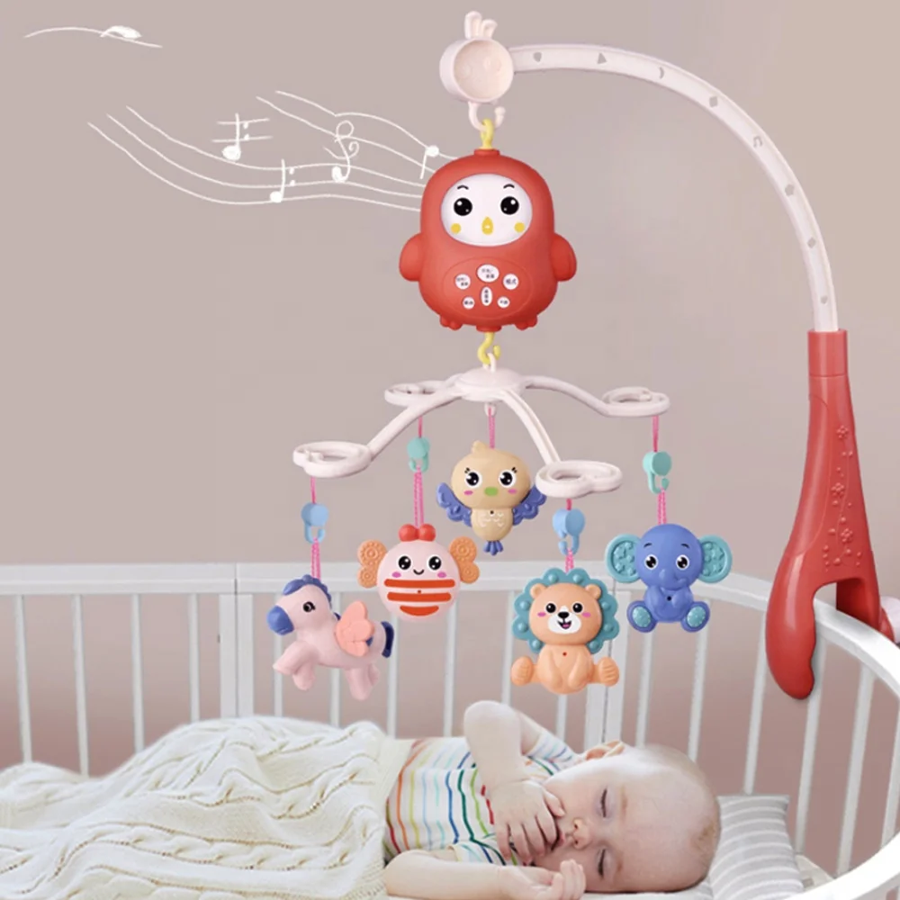 Remote Control Bedside Rotating Chicken Music Box Baby Noise Making Musical Hanging Mobile Bed Bell Toys