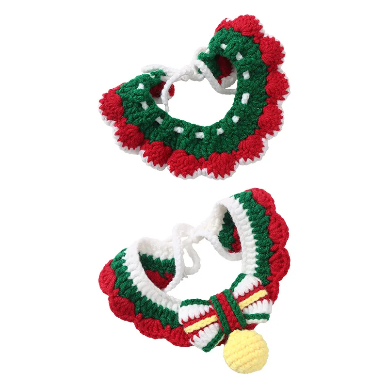 Hot Sale Custom Crochet Christmas Costume Hand-woven Material Set Pet Bib Knitting  Crochet Kit for Beginners Adults Kids