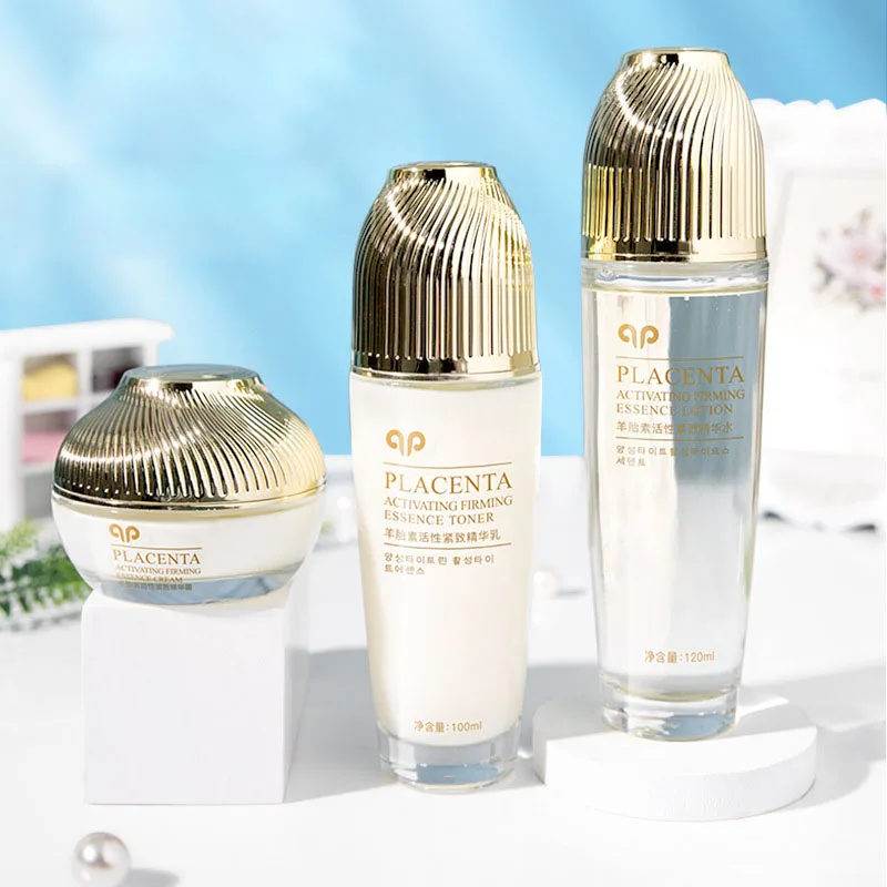 Трехкомпонентный набор для ухода за кожей с активным укрепляющим водным кремом и плацентой овец Hanmei