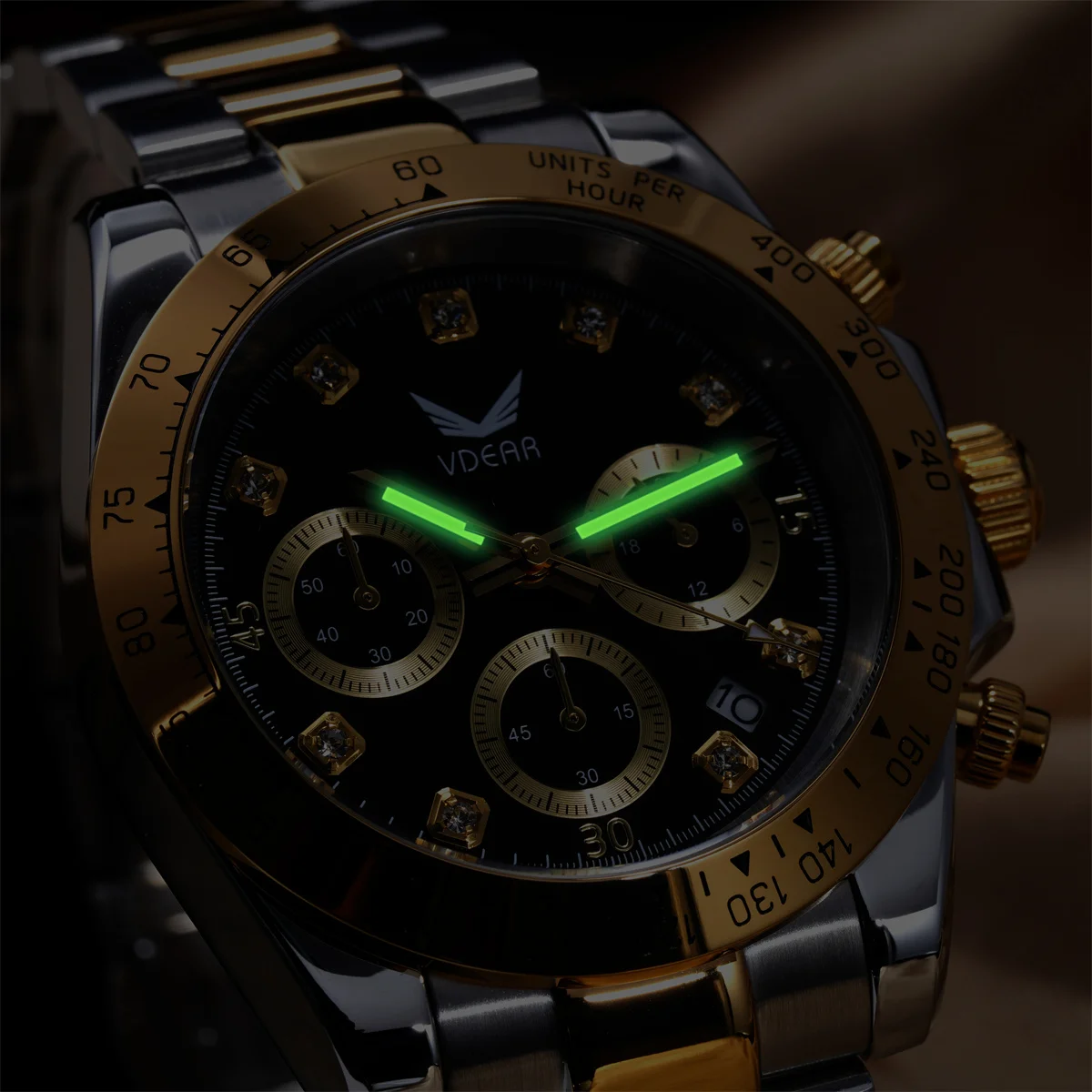 Newest 5atm Waterproof Luminous Hands Multifunction Diamond Relogio Masculino Quartzo Man Watches Silicone Band Men Chrono Watch