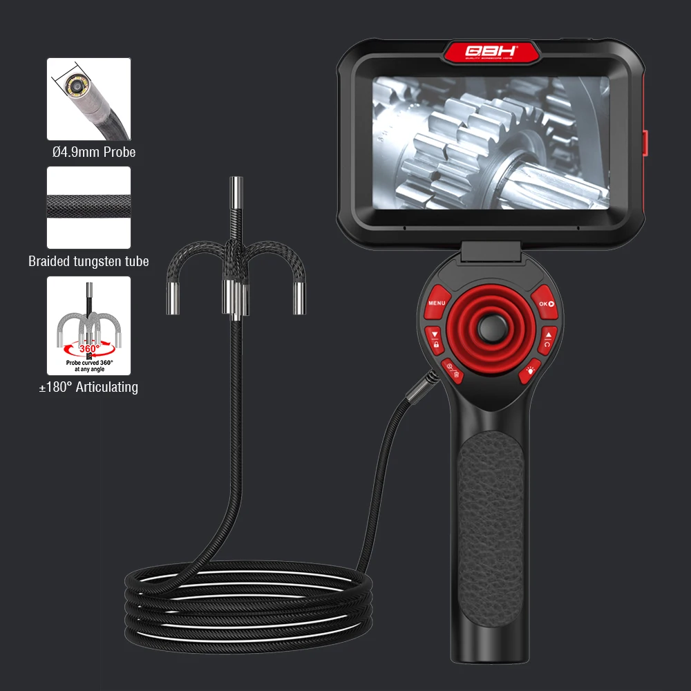 4-way articulation inspecting endoscope 720 degrees car inspection camera  portable inspection videoscope handheld videoscope