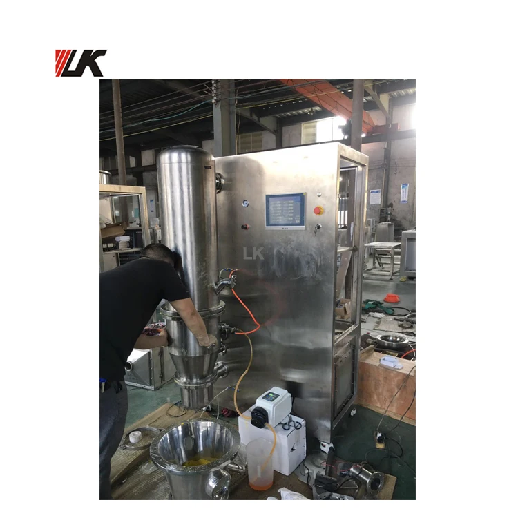 
FG-120 All in one laboratory fluid bed dryer machine with top bottom spray 