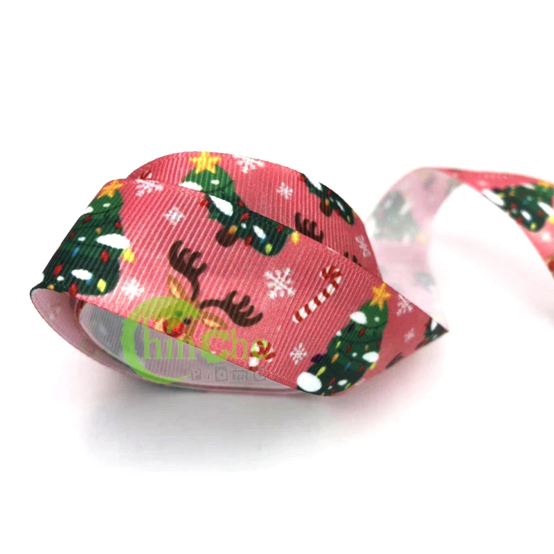 1.5 inch 2 inch 5mm Full Color Printed Wide Grosgrain Ribbon with Logo Custom
