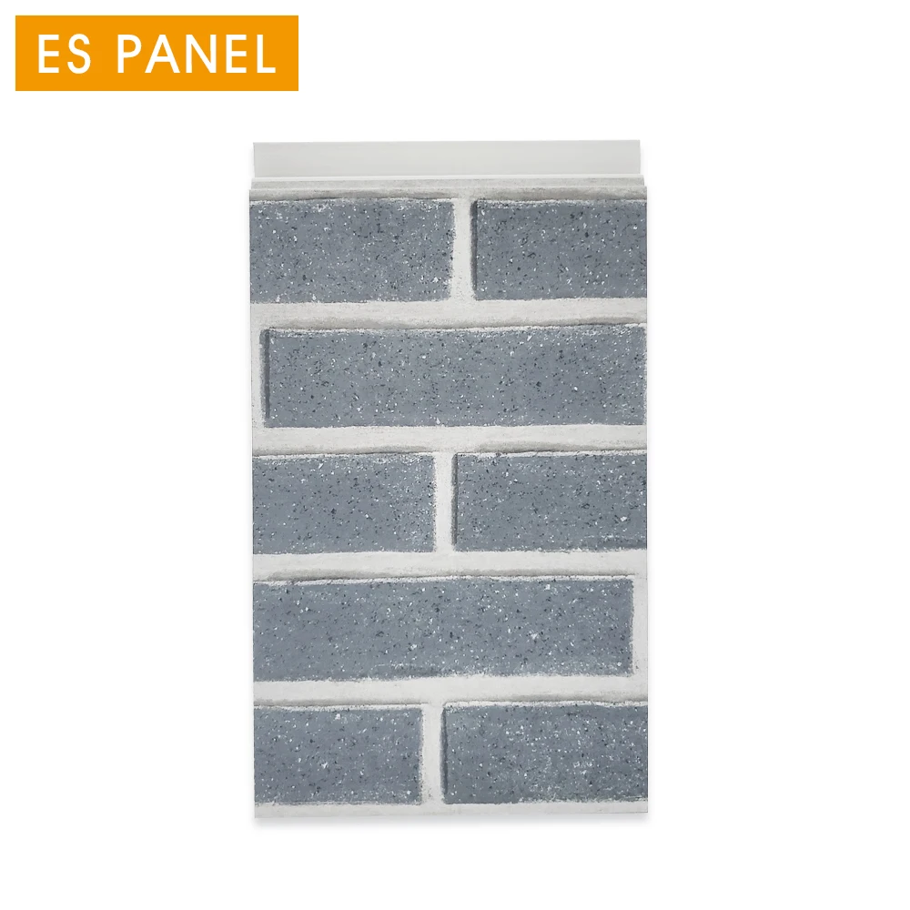 Панель ES, кирпичная внешняя стеновая панель, Полиуретановая пенопластовая Изолированная декоративная металлическая облицовочная декоративная металлическая облицовка, сборный дом