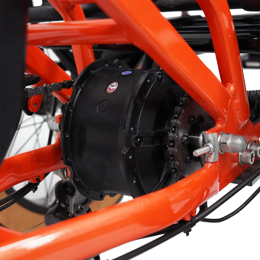 Aimos 500W/1000W  3 Wheel Passenger Electric Bike  7 speed shimano Fat Tire Family Electric Tricycle 3 Wheel Cargo electr bike