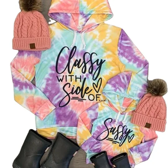 Одежда для мамы и дочки Толстовка вареная ткань conrtrast ткани с леопардовым принтом; Одинаковая одежда для всей семьи, цветные хлопковые колготки, изготовленный на заказ, толстовки с капюшоном