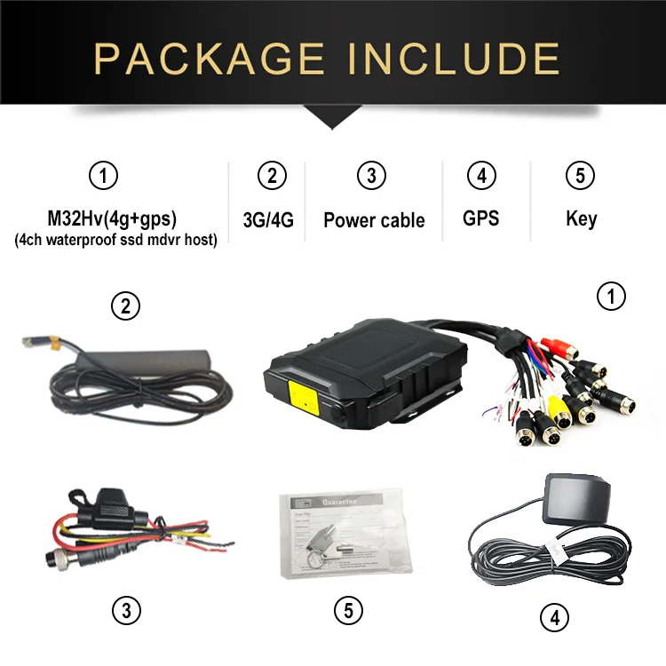 2024 waterproof 4ch 720p mdvr kit Truck 4g gps wifi video monitoring dvr 4 channel mdvr