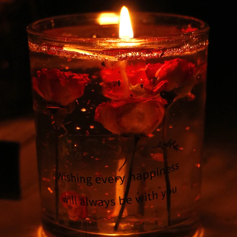 
Jelly candles environmental protection dry flower scented candles with hand gift candles glass jar 