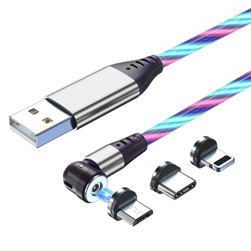 Wholesale luminous 5V to 12v 1m 2m 3m magnetic silicone usb-c charger USB mobile data cable