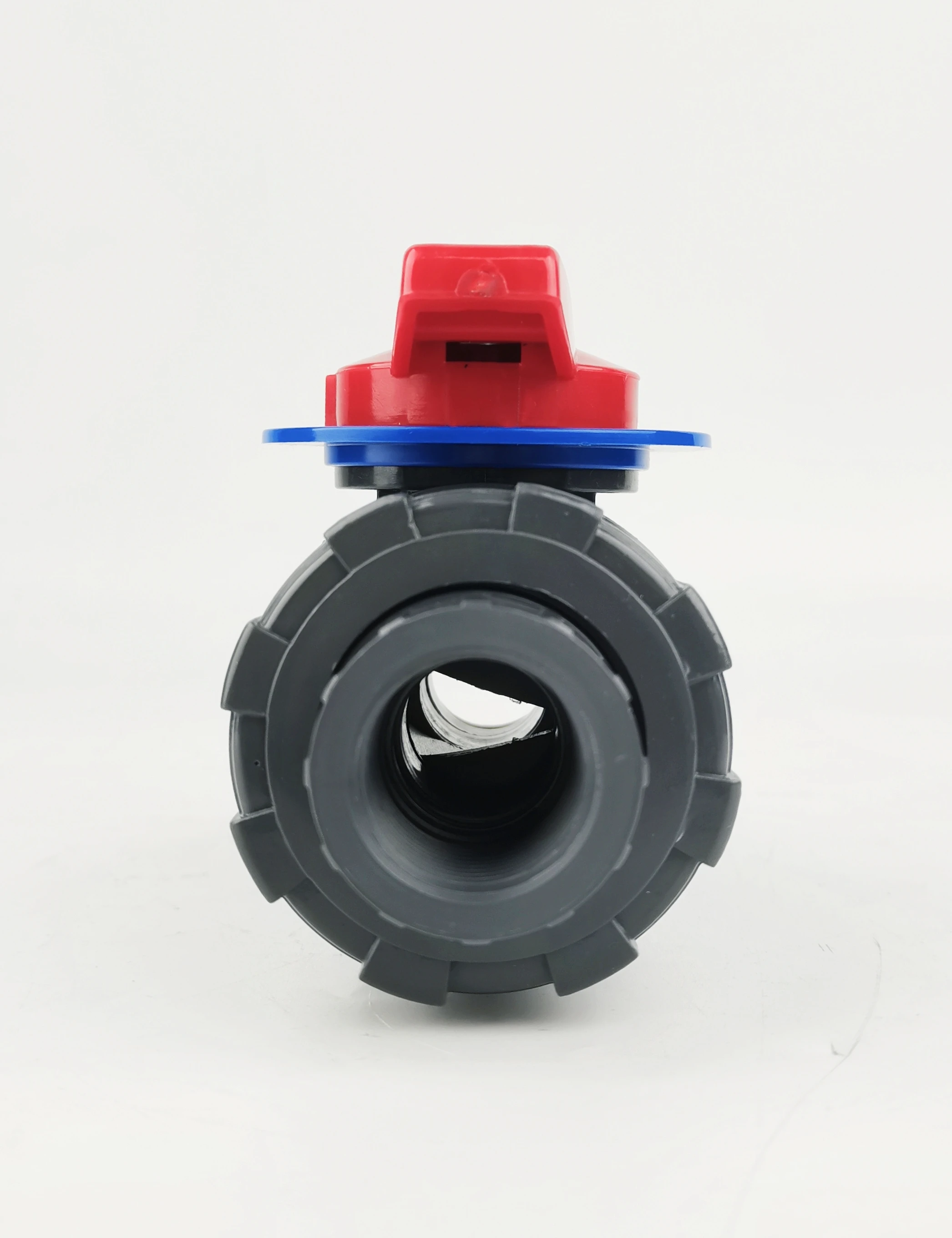 UPVC metering V shape ball valve red handle dark gray valve for pressure washing system
