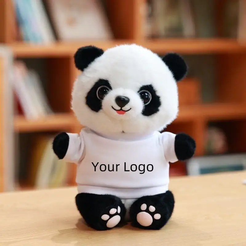 Songshan Toys hot sale kawaii soft doll custom logo T shirt T-shirt clothes sweater plush panda toy stuffed animal kids gift
