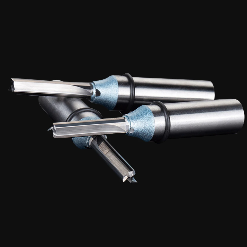 TCT Carbide Trimming Milling Cutter 3 Edge Straight Slotting Router Bit for Solid Wood Cutting