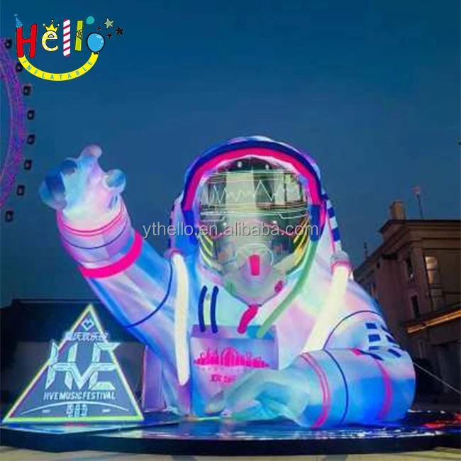 hug inflatable stage background giant inflatable astronaut spaceman model stage with LED light