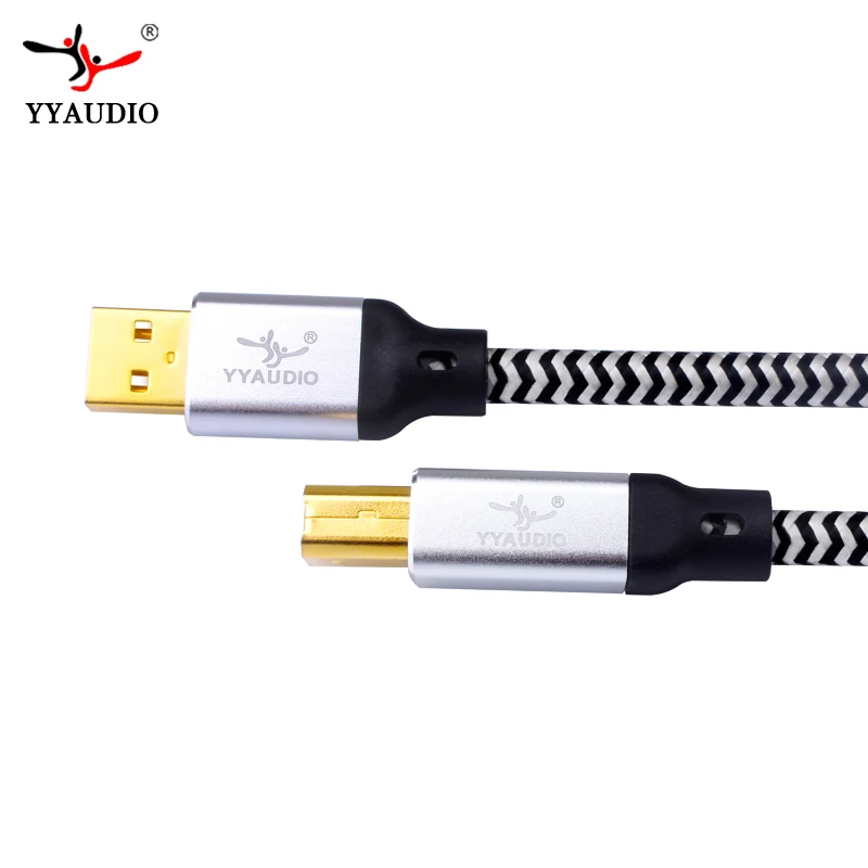 Hi-End OCC silver plated USB audio cable data DAC hifi cable A-B usb cable