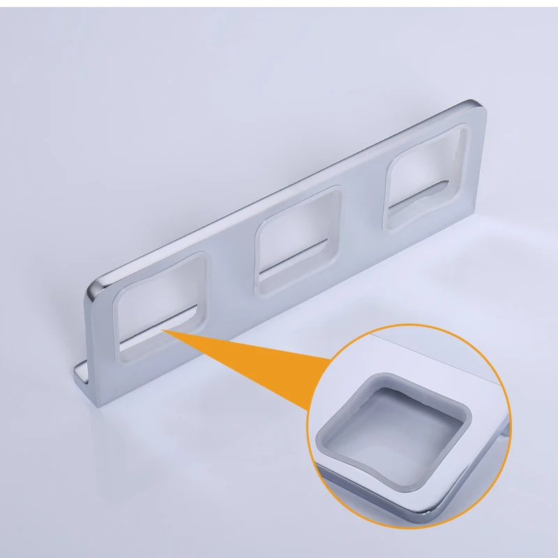 Brass Chrome Finish Three Toothbrush Cup Holder Bathroom Tumbler Holder Bottle Holder For Bathroom