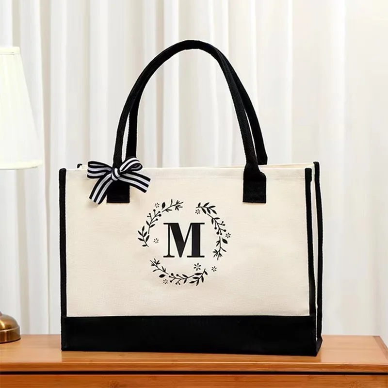 Custom Print Logo Handbag Reusable Canvas Shopping Tote Bag Fashion Embroidery Cotton Canvas Tote Bag