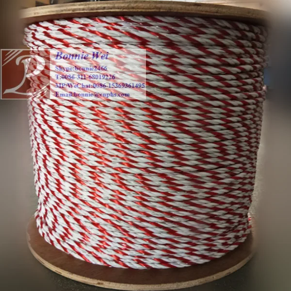 Diam 6mm wholesale Electric Conducting Fencing poly wire for animals