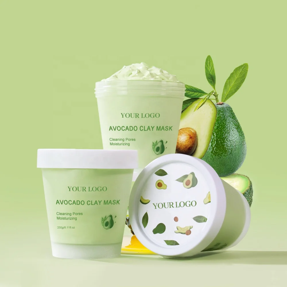 Custom Vegan Face Clean Moisturize Reduce Pores Blackhead Removal Avocado Clay Mask