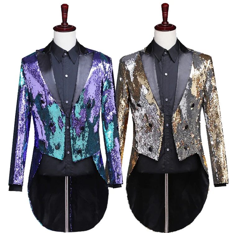 New Design Tuxedo Men Suit Dress with Glitter Designer Sequin Jacket Slim Fit Evening Blazers for Men