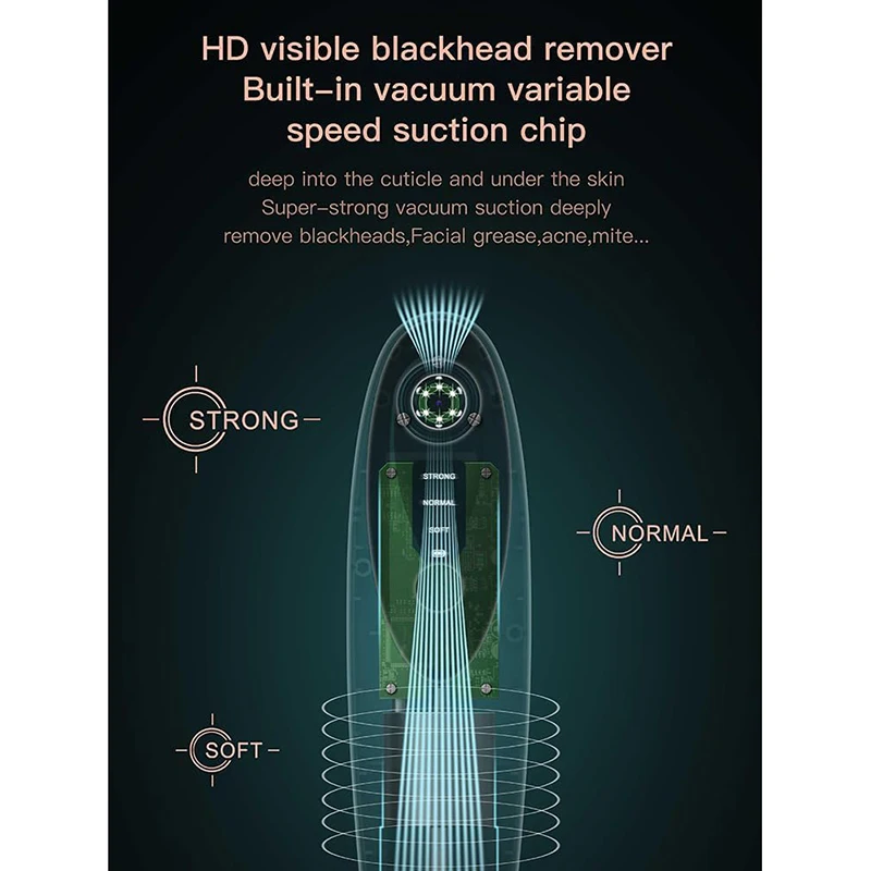 Rechargeable HD Camera Black Head Extractor with 4 Suction Probes 3 Modes for Acne Vacuum Blackhead Remover