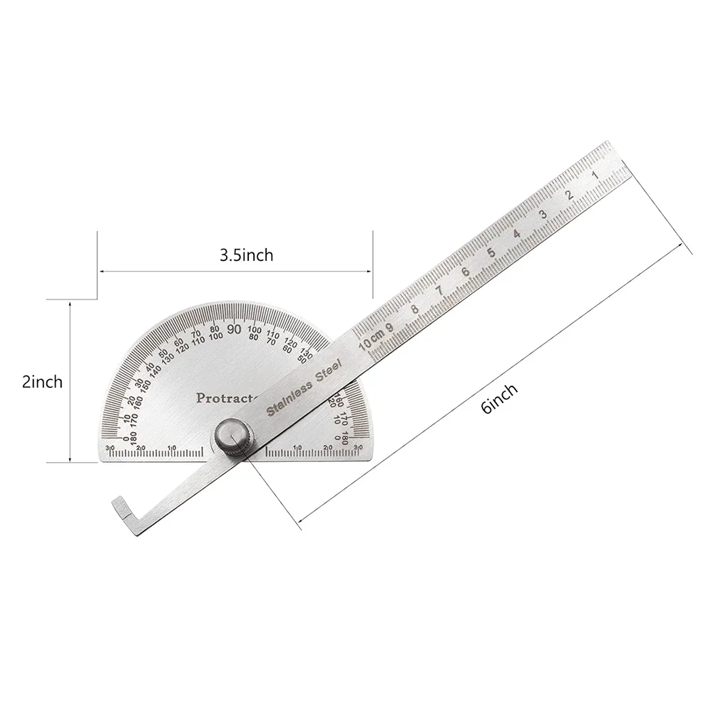 TRANRICH Angle Finder Ruler 180 Degree Stainless Steel Angle Protractor for Woodworking