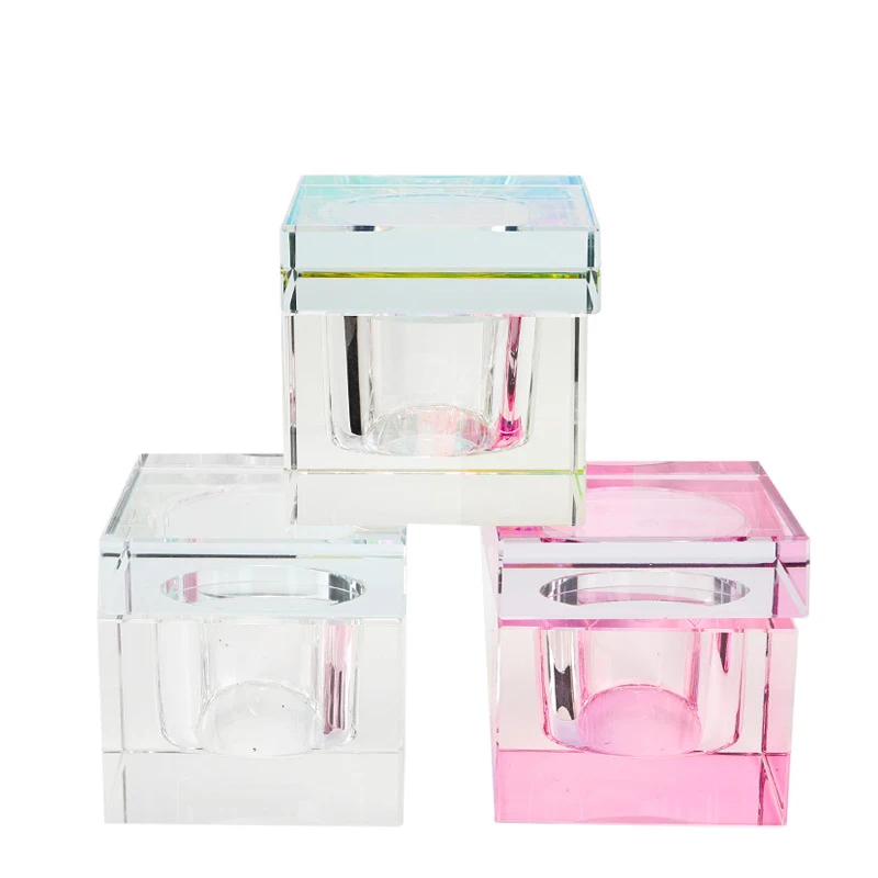Pink Heart Spill-proof Nail Art Acrylic Acetone Liquid Monomer Powder Cup Bowl Holder Glass Dappen Dish Cups with Lids
