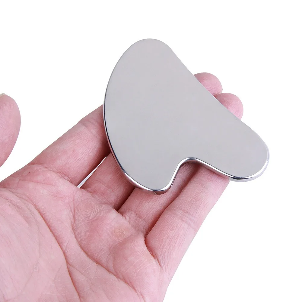 Wholesale Heart Shaped 304 Stainless Steel Gua Sha Facial Massage Tool Inspired by Traditional Jade Roller