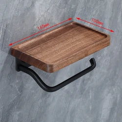 Wood toilet paper holder with shelf toilet tissue holder with shelf toilet paper roll holder
