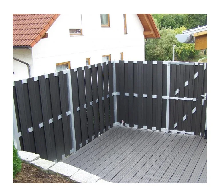 KJWPC Garden Basic Fencing Wood Composite Fencing Wpc Fence With Aluminum Post For Outdoor