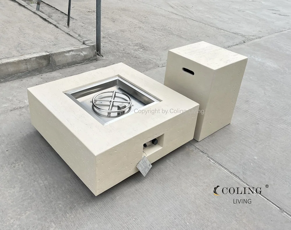 Outdoor sofa set firepit table furniture patio natural gas line pool fire pits for outdoor settings