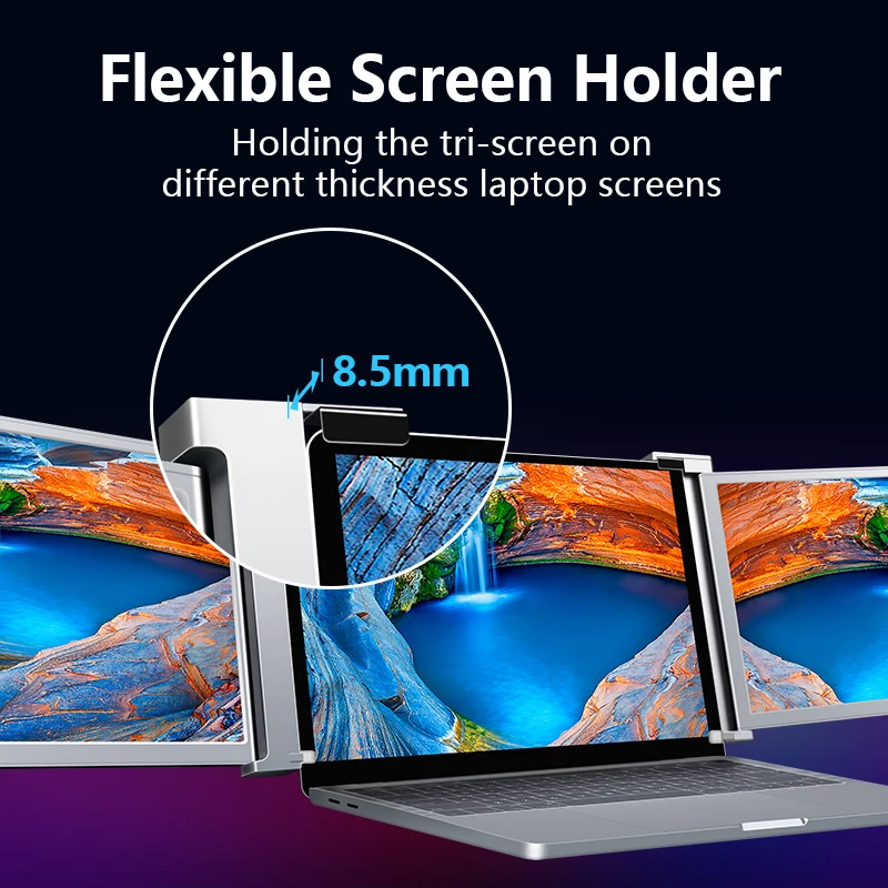 Factory wholesale 15.4 inch portable monitor for notebook extender dual display 1080P IPS triple screen laptop