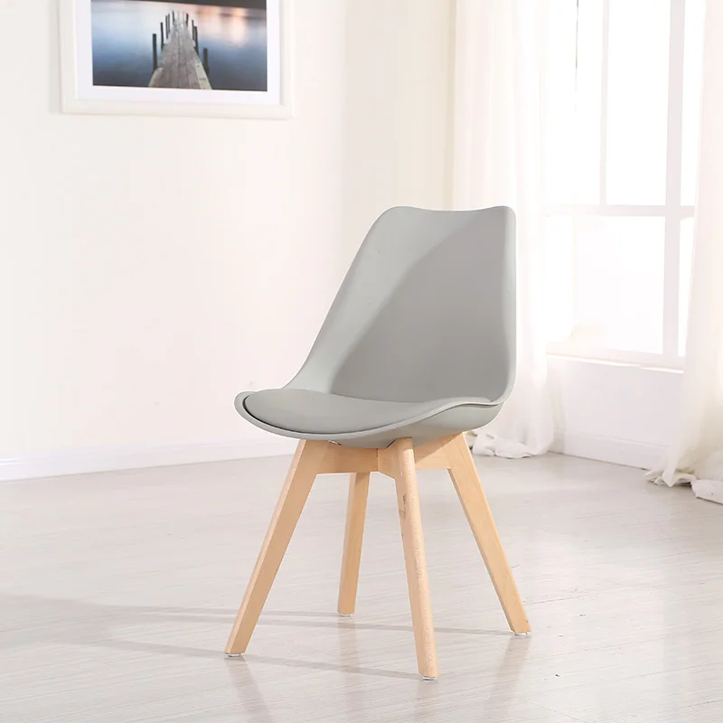Free Sample China Factory Cheap Dining Furniture Wholesale Modern Tulip Nordic Dining Chair With Wooden Legs
