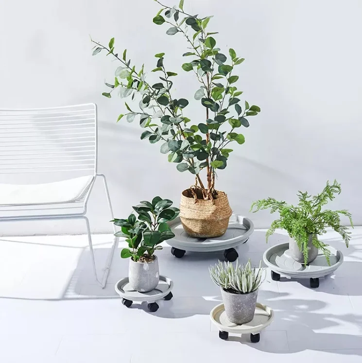 Factory Wholesale Round Square Pot Plant Stand Thickened Flower Pot Mover Holder with Drainage Water Container