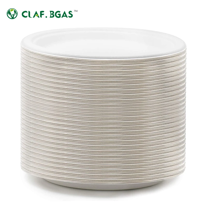 Degradable Customized Disposable Sugarcane Bagasse Biodegradable Rectangle Sugarcane Pulp Meet Plate Tray for Restaurant