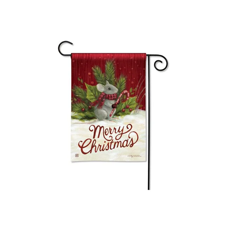 High Quality Custom Double-Sided Polyester Garden Flag Outdoor Usage Promotional Happy Christmas Festival Banner
