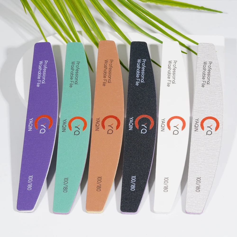High End Double Side Custom Logo Emery Board Disposable Oval Washable Nail File 80 100 180 240 Japanese Zebra Nail Files