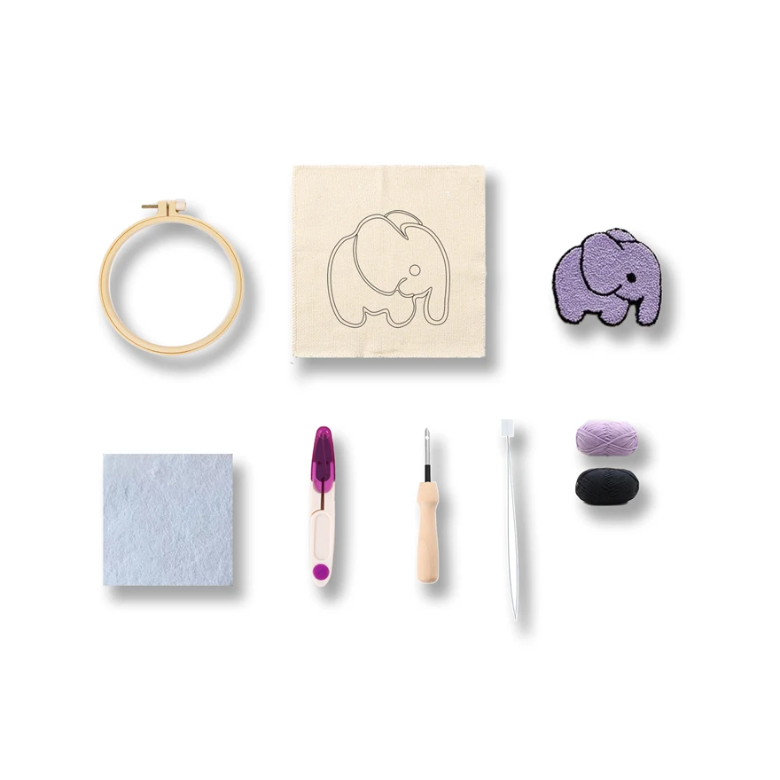 Anime keychain Mother Day Gifts Idea Punch Needle Handicraft Animal Toys Product Kit  for DIY Beginner