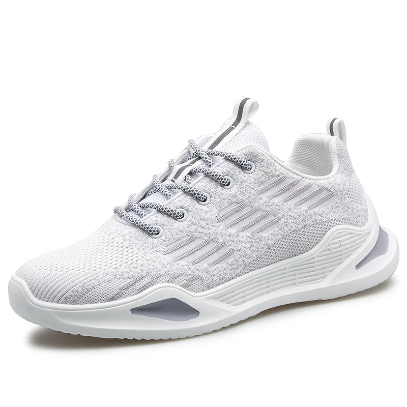 Летняя новинка, мужская спортивная обувь, обувь из сетчатого материала дышащие Спортивные кроссовки в повседневном стиле на толстой подошве; Летающая тканая обувь для бега