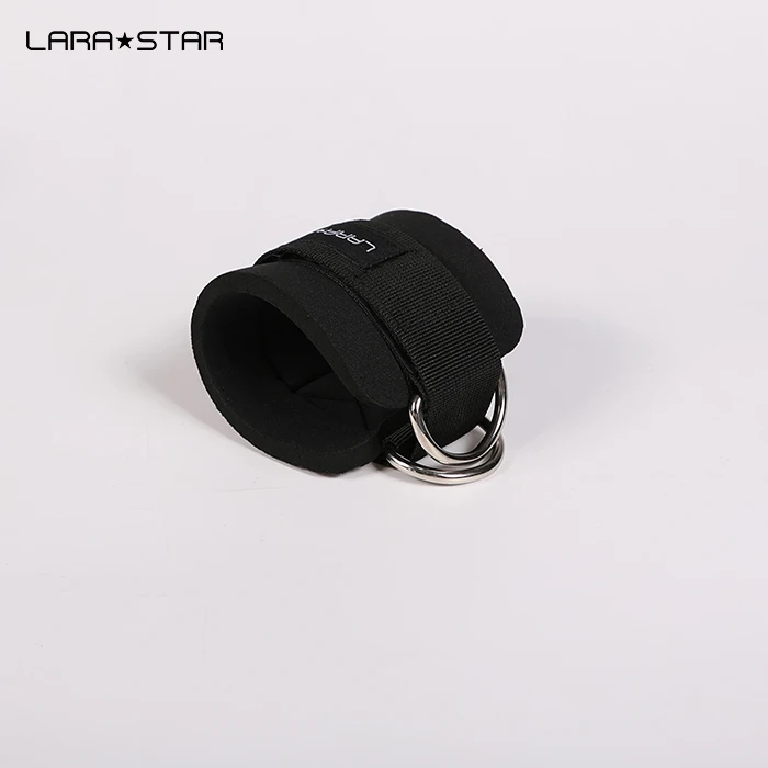 Amazon Hot Sale 2 D Rings LARASTAR Fitness Premium With Comfortable Padding Gym Sports Ankle D Ring Ankle Straps