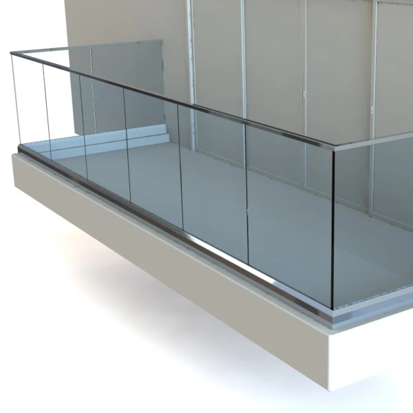 Australian Standards Aluminum U Channel Glass Railing for Pool /Deck/Balcony glass balustrade