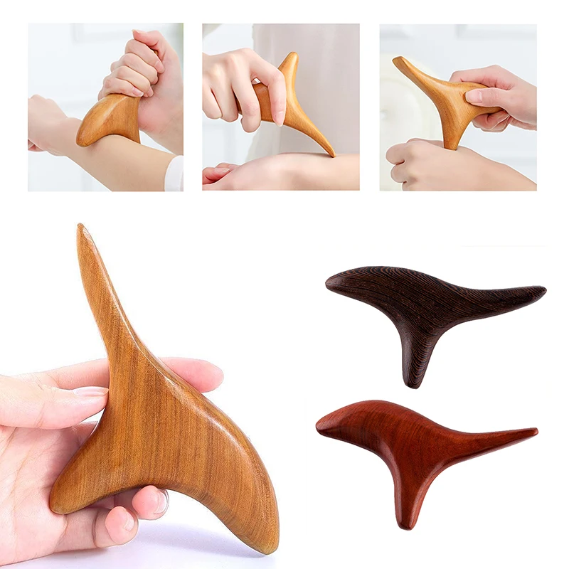 Nature Wood Trigonometric Massage Cone Wooden Lymphatic Massage Stick Face Hand Foot Body Massager Gua Sha Board Acupuncture Pen