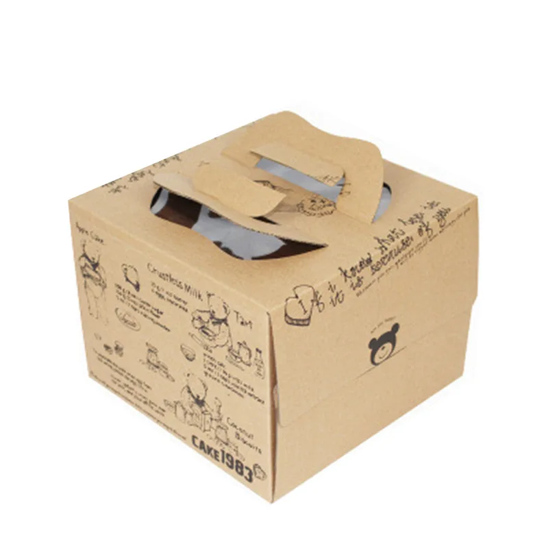 Special Offer Fashionable Colored Square Cardboard Paper Customized With Handle Boxes For Cake Packing