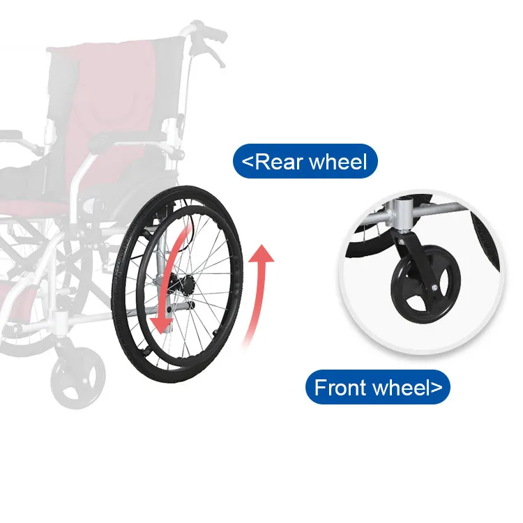 
Silver Liquid Coating Light Weight Aluminum Wheelchair With Foldable Backest 